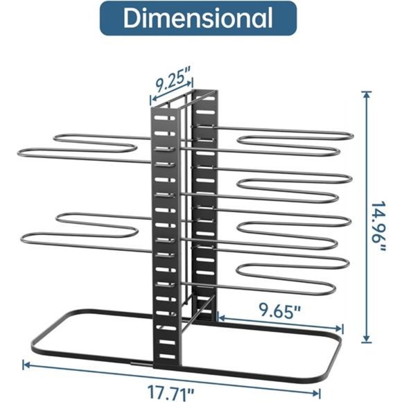 Pots and Pans Organizer: Under Cabinet, Adjustable 8-Tier Pot Organizers - Picture 4 of 8